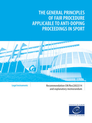 cover image of The general principles of fair procedure applicable to anti-doping proceedings